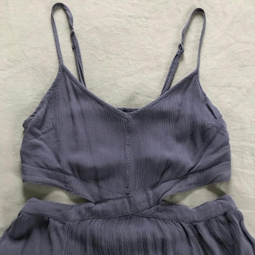 Aerie Cut-Out Dusty Blue Maxi Dress